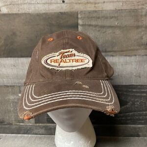 Team Realtree Hat Mens Brown Distressed Paramount Outdoors Hunting Baseball Cap